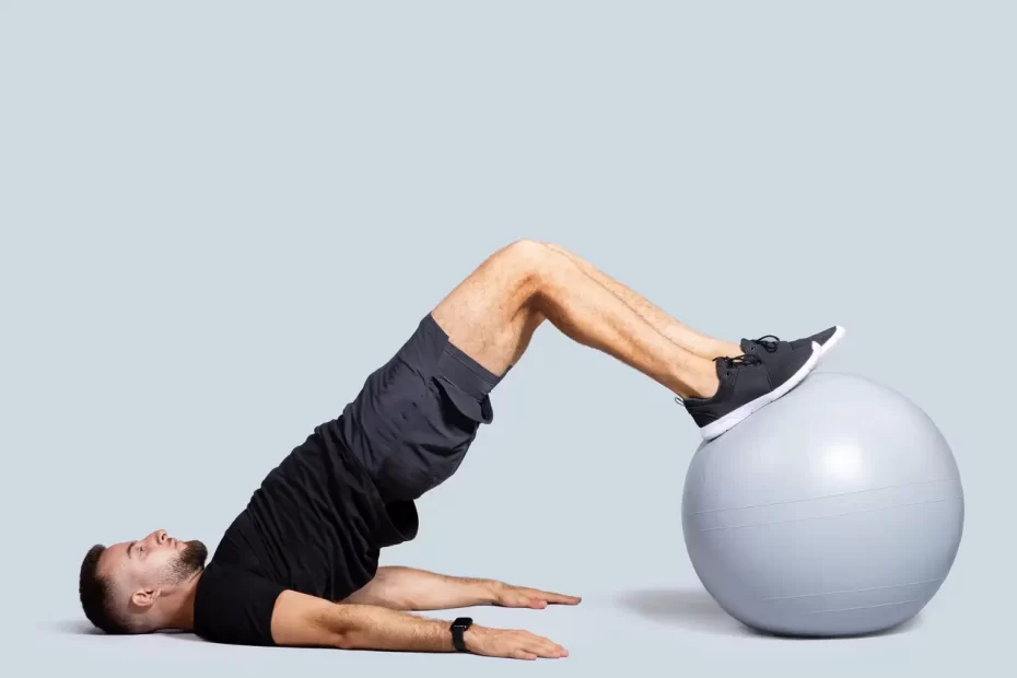 Exercise ball hamstring curl